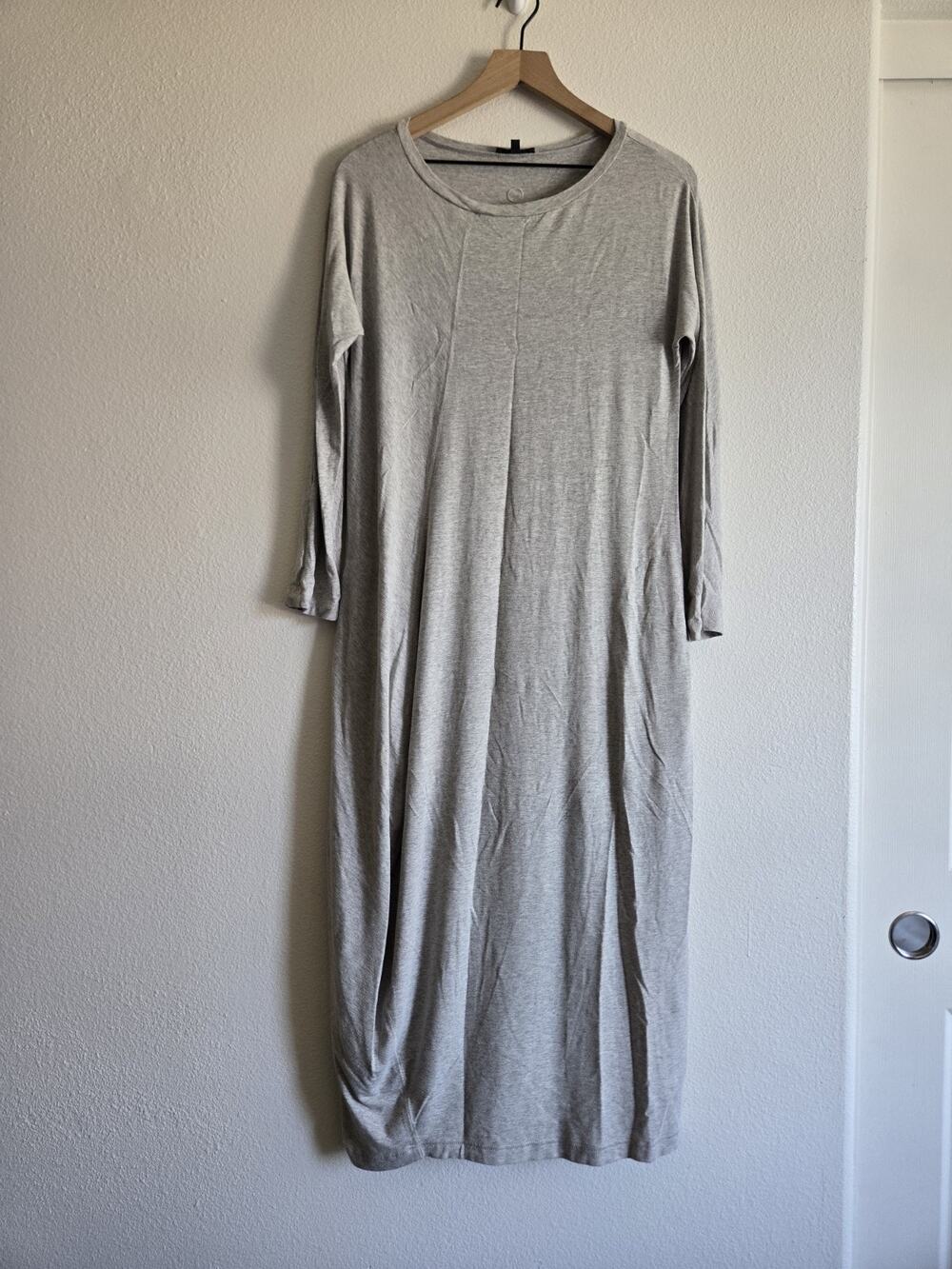 OSKA Maxi Heather Gray Dress Long Sleeve Lagenlook Oversized US 4/6 Scandinavian